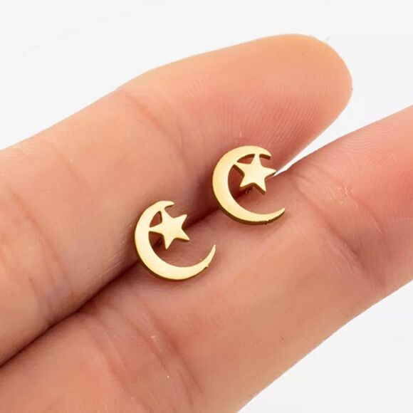 🌼 3/$24 🌼 Celestial Stainless Steel Stud Earrings - Picture 2 of 5